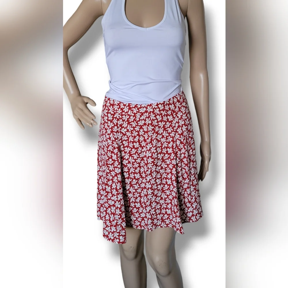 Reformation Red Floral Mini Skirt